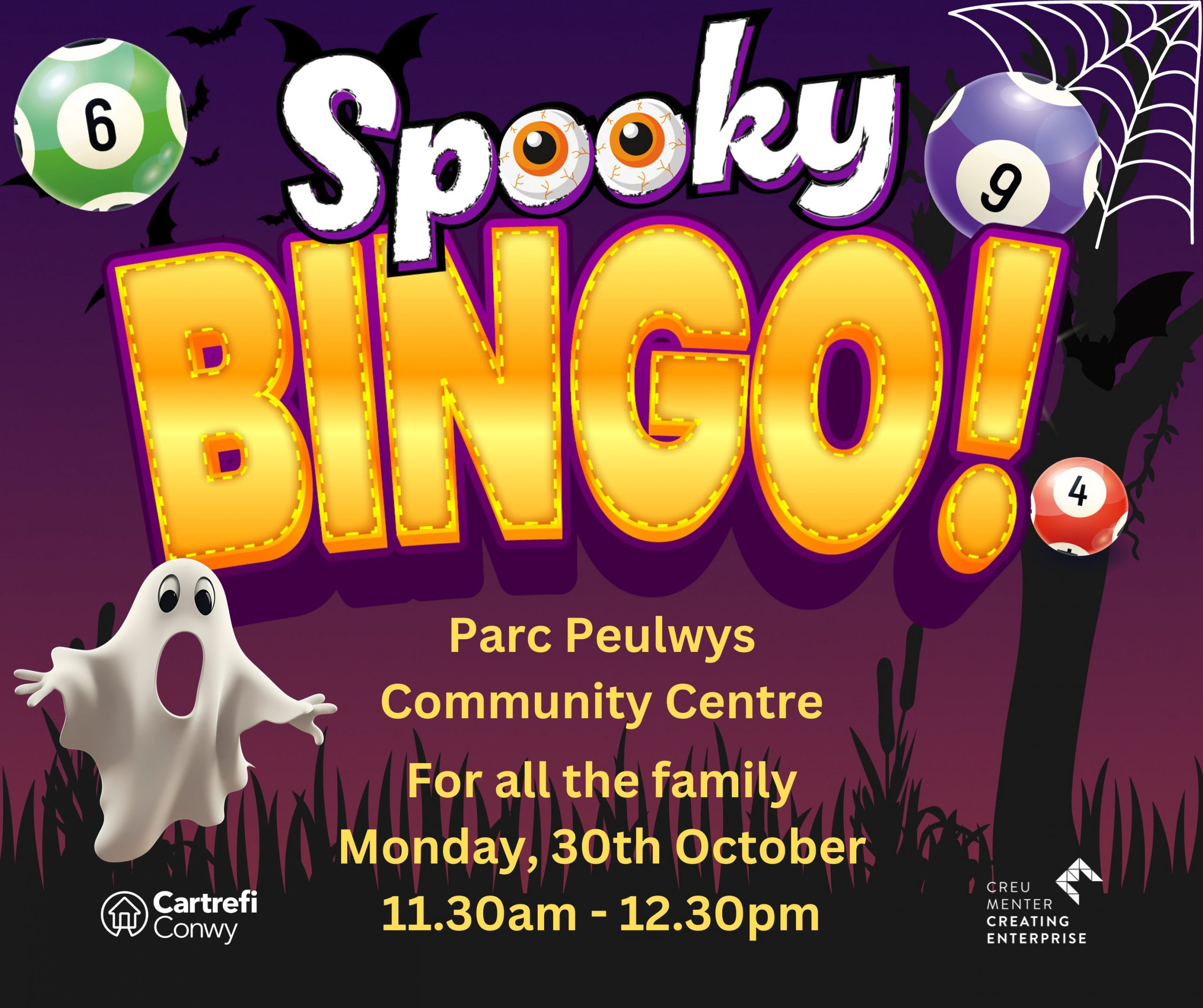 SPOOKY BINGO Parc Peulwys Community Centre, Monday 30th October