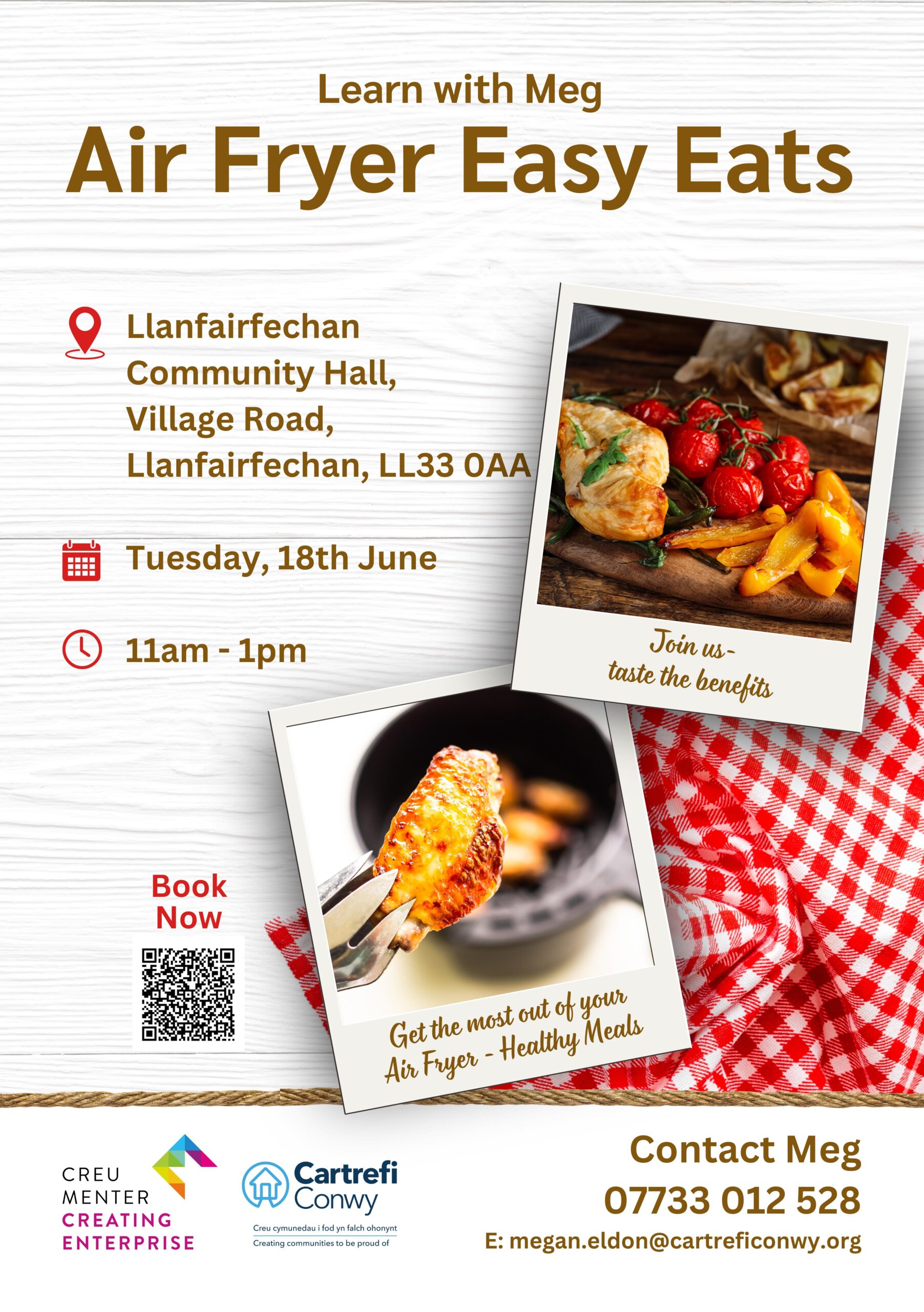 Air Fryer Easy Eats Llanfairfechan, Tuesday 18th June from 11am